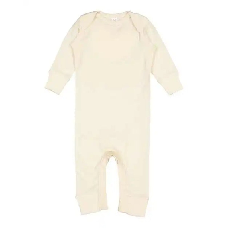 Rabbit Skins 4412 Infant Long Legged Baby Rib Bodysuit – Natural