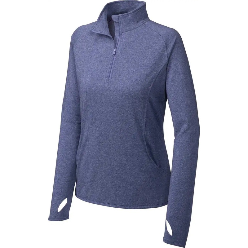 Sport-Tek LST850 Women’S Sport-Wick Stretch 1/4-Zip Pullover – True Navy Heather
