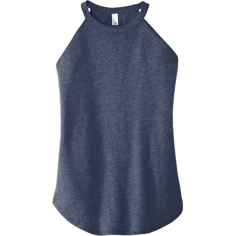 District DT137L Women’S Perfect Tri Rocker Tank – Navy Frost