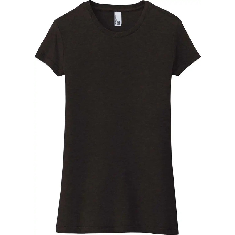 District DT155 Women’S Fitted Perfect Tri Tee – Black Frost
