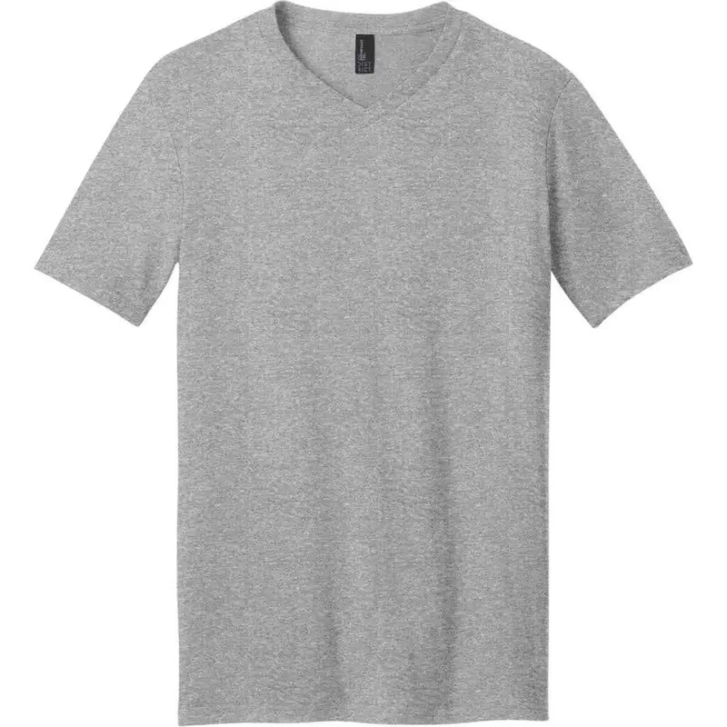 District DT6500 Very Important Tee V-Neck – Light Heather Grey