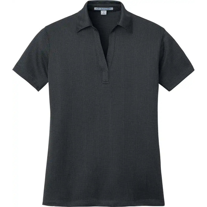 Port Authority L528 Women’S Performance Fine Jacquard Polo – Grey Smoke