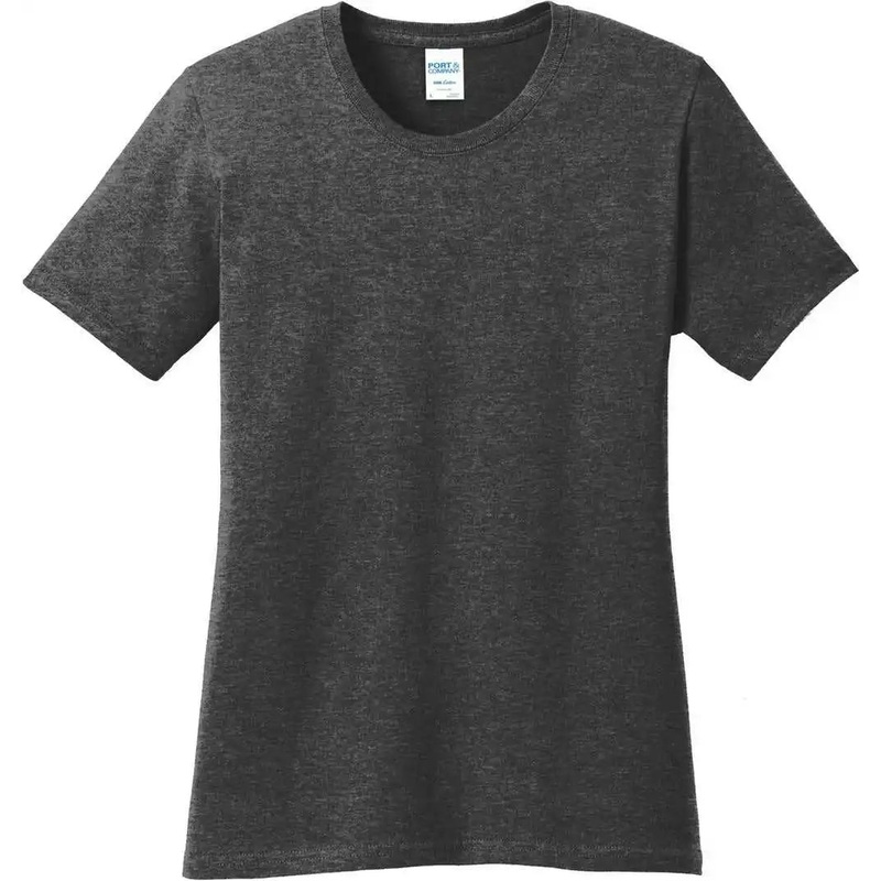 Port & Company LPC54 Women’S Core Cotton Tee – Dark Heather Grey