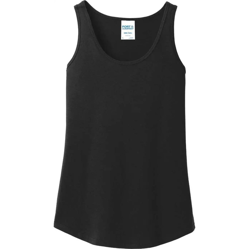 Port & Company LPC54TT Women’S Core Cotton Tank Top – Jet Black