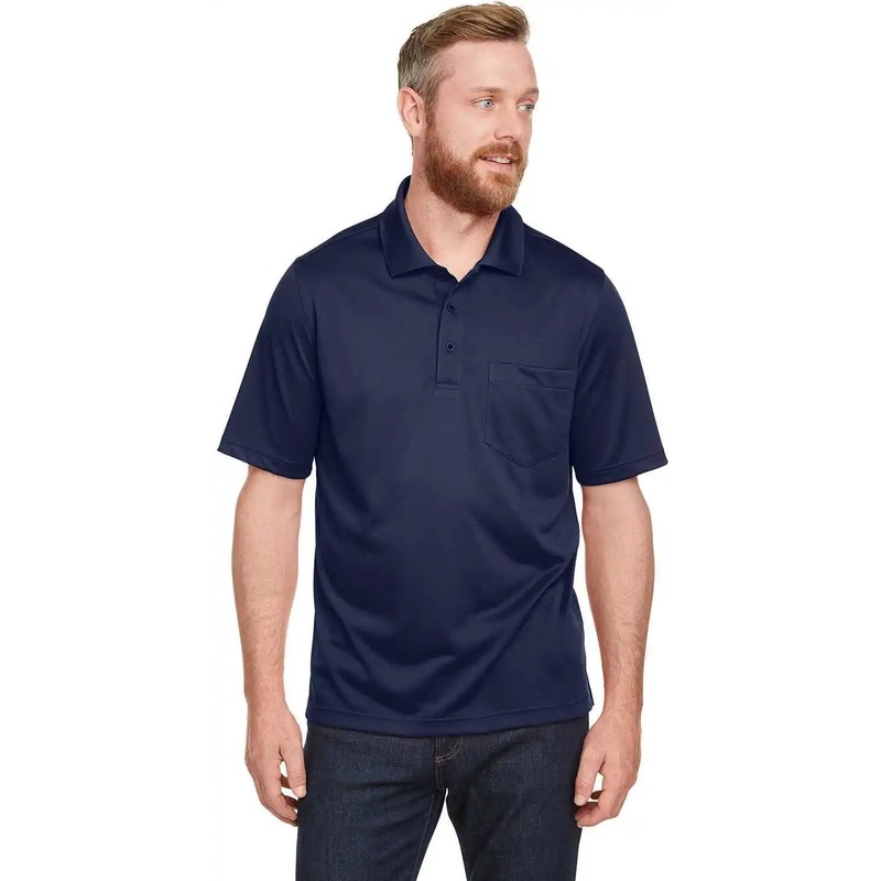 Harriton M348P Men’s Advantage Snag Protection Plus Il Pocket Polo – Dark Navy