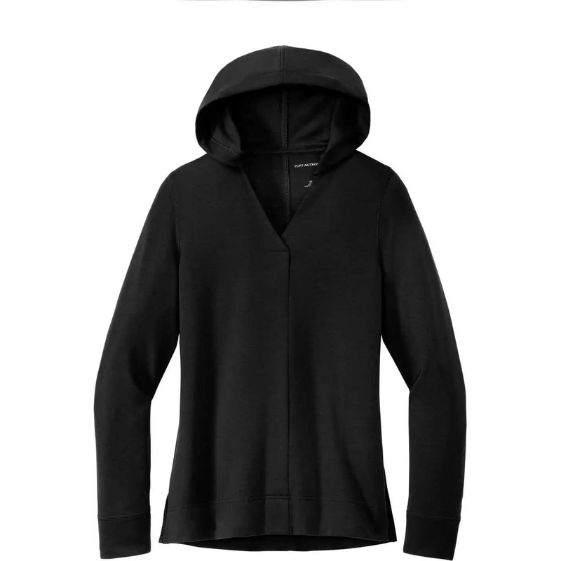 Port Authority LK826 Women’S Microterry Pullover Hoodie – Deep Black