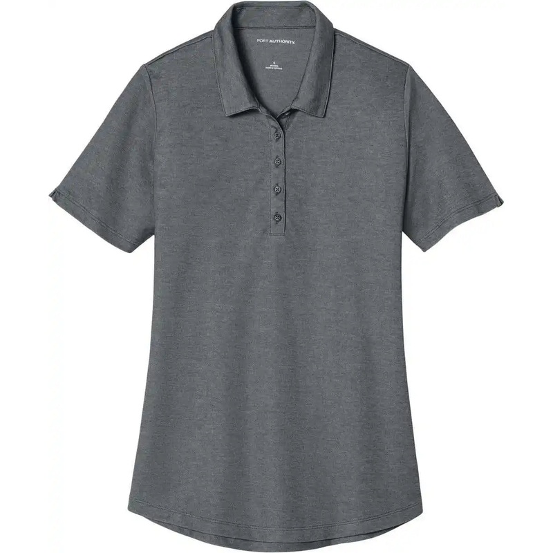 Port Authority LK830 Women’S Fine Pique Blend Polo – Charcoal Heather