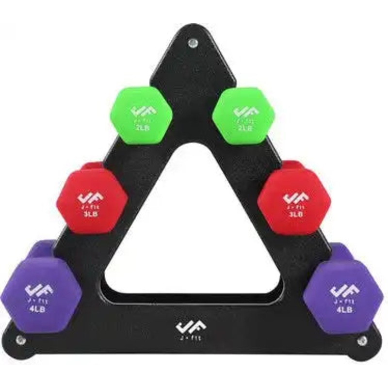 Champion Sports J-DBSTL Dumbbell with Storage Rack – Set
