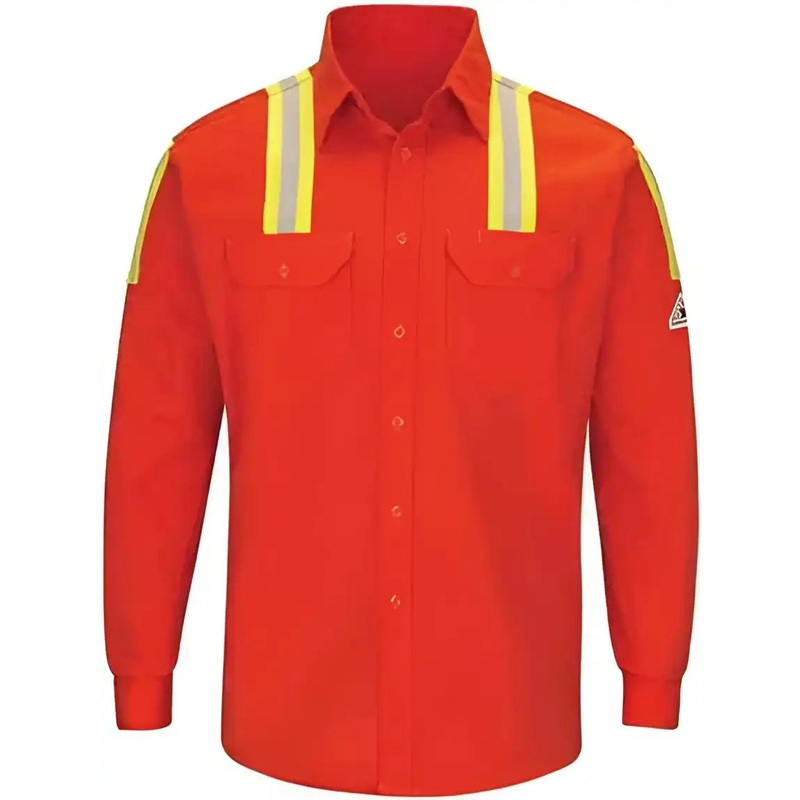 Bulwark SLATORL Enhanced Visibility Long Sleeve Uniform Shirt – Long Sizes – Orange