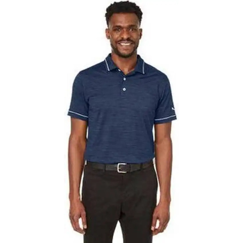 Puma Golf 599117 Men’s Cloudspun Monarch Polo – Navy Blzr Heather Hr