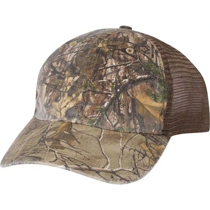 Richardson 111P Washed Printed Trucker Caps – Realtree Edge Brown