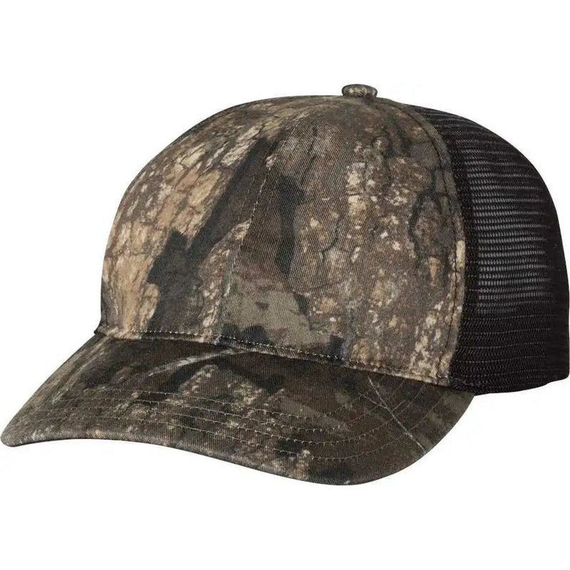 Richardson 111P Washed Printed Trucker Caps – Realtree Timber Black