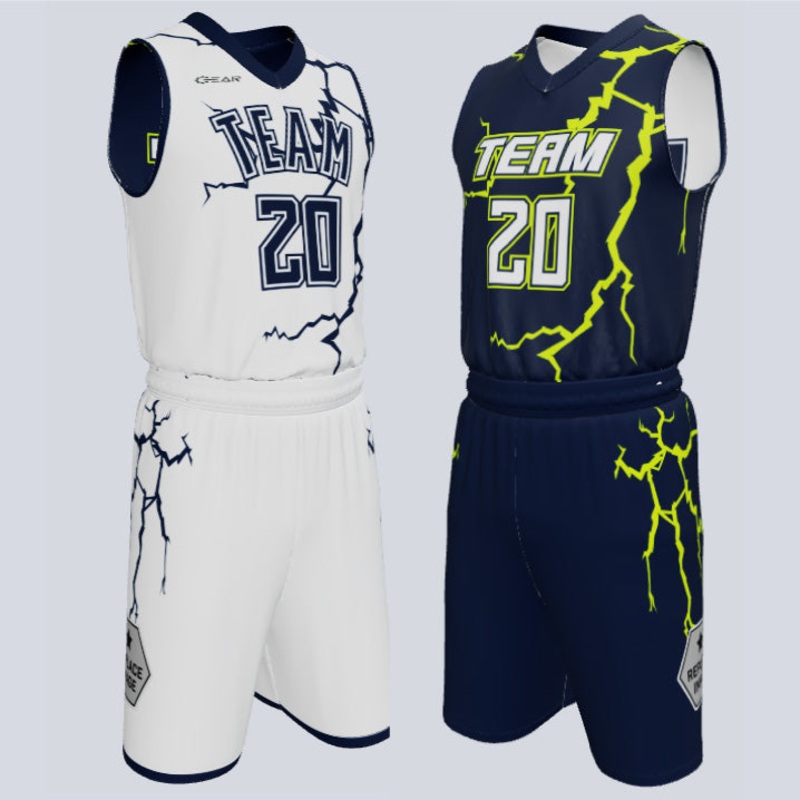 Custom Reversible Double Ply Basketball Thunder Uniform