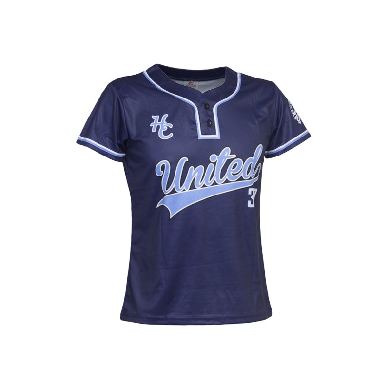 Hutt City United Sublimated Softball & Baseball ‘2-Button’ Woman’s Jersey