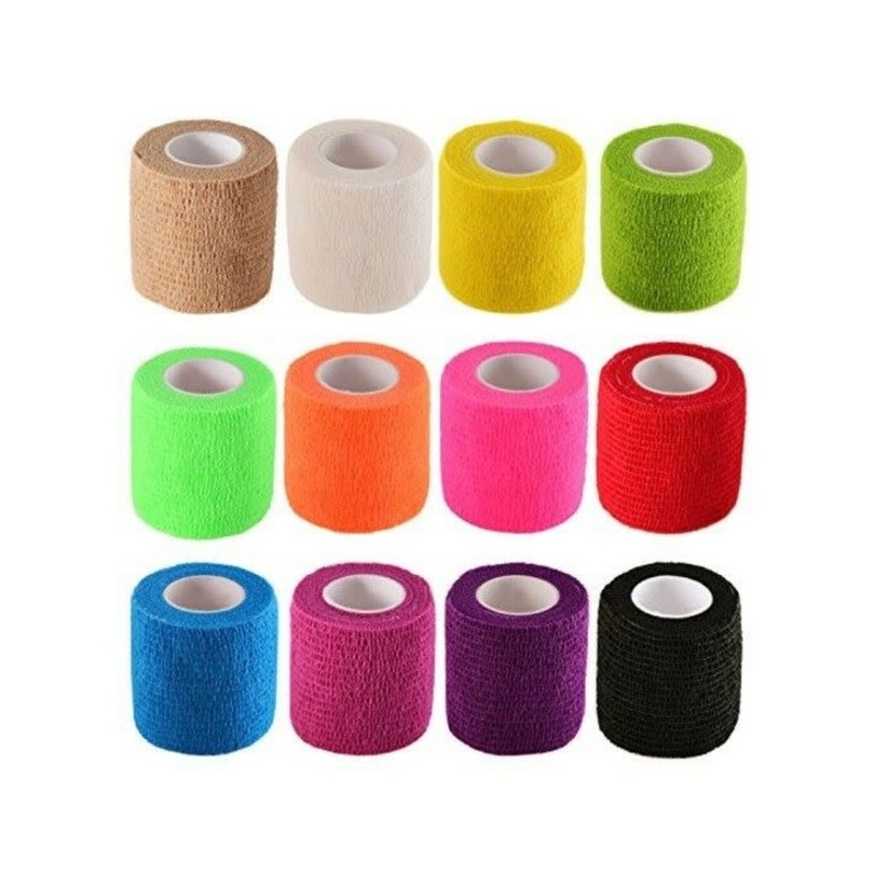 FLEXIBLE COHESIVE BANDAGE 2|BLACK|WHITE|RED|ROYAL|NAVY|ORANGE|GREY|PINK|GREEN|WHITE/GREY STRIPES|NEON GREEN|YELLOW|A. GOLD