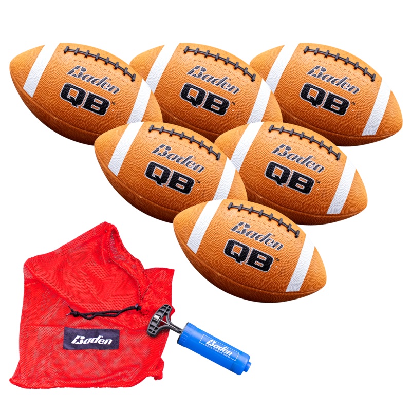 Rubber Football 6 Pack|Official|Youth|Junior|Pee-Wee