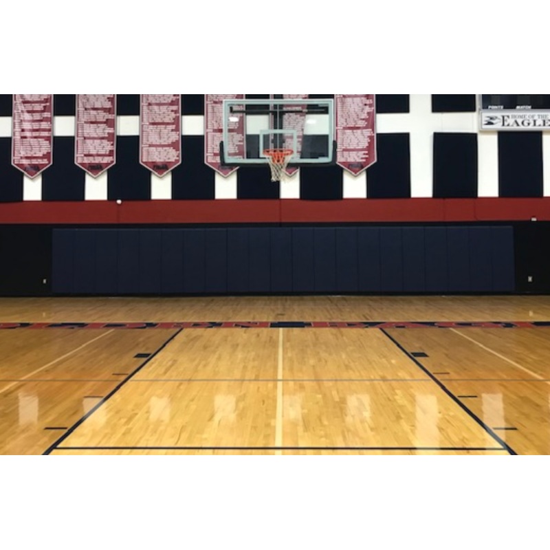 FlameSafe Class A fire rated Wood Backed Gym Wall Padding Panels 2′ x 6′