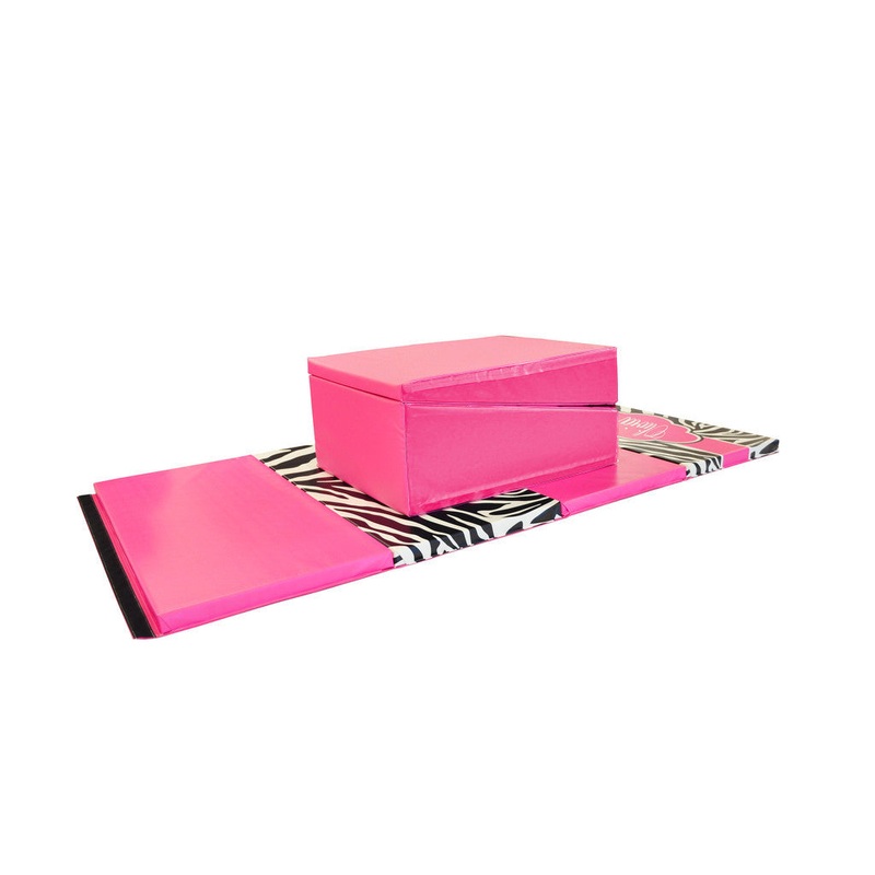 Buy together and Save! Zebra Print Monogram 4′ x 8′ Mat and Folding Incline Mat