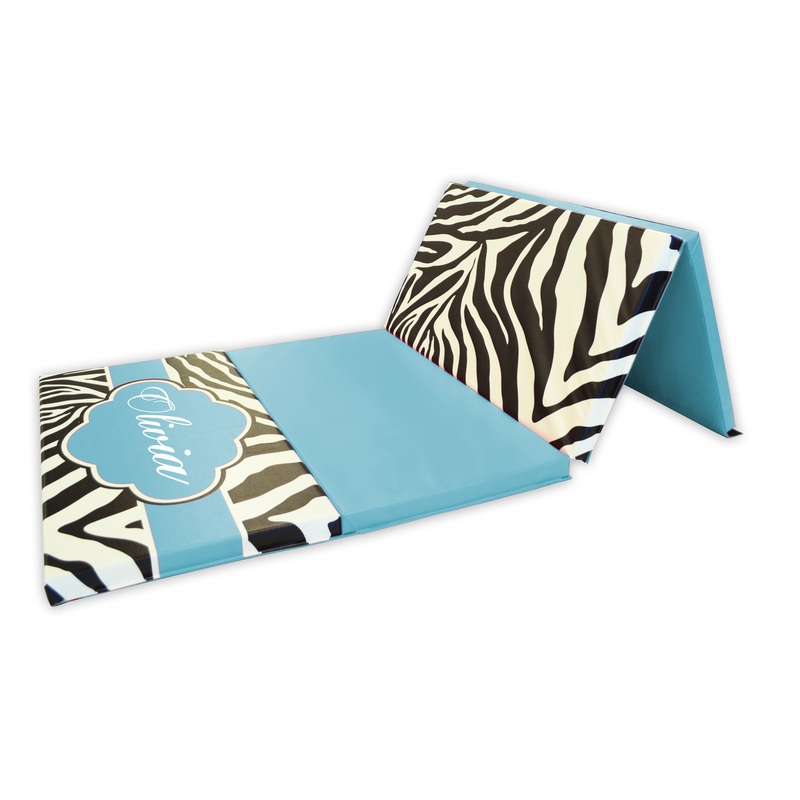 Zebra Print Monogram 4′ x 8′ Folding Gymnastics Mat