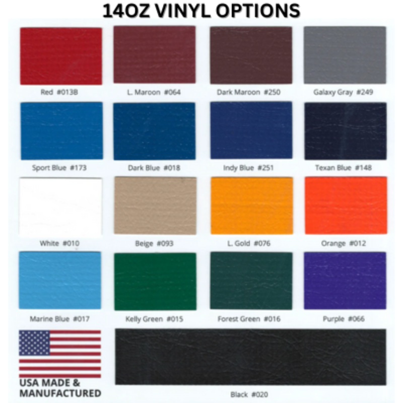 14 oz Vinyl and 18 oz Vinyl Color Samples 3 x 7