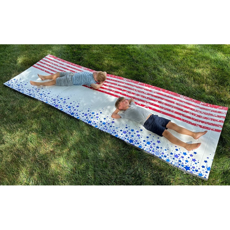 Stars and Stripes Roll-Up 4′ x 12′ x 1 3/8 Advanced Level Gymnastics Mat