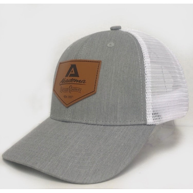 Akadema Grey Leather Company Trucker Hat