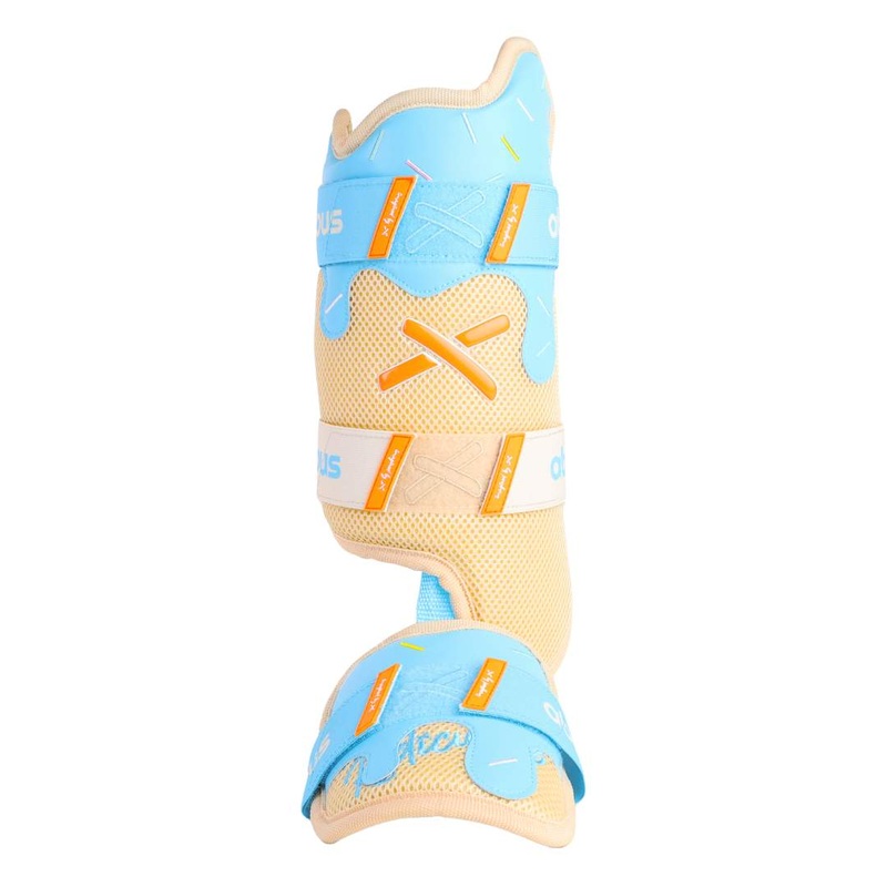 pushin’ p tan drip model leg guard