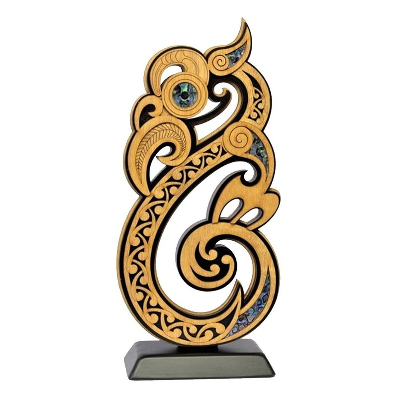 LARGE STANDING MANAIA – 1SIDE|L – 310MM $135.00|NONE|PRINTED SILVER PLAQUE + $28.00|PRINTED GOLD PLAQUE + $28.00