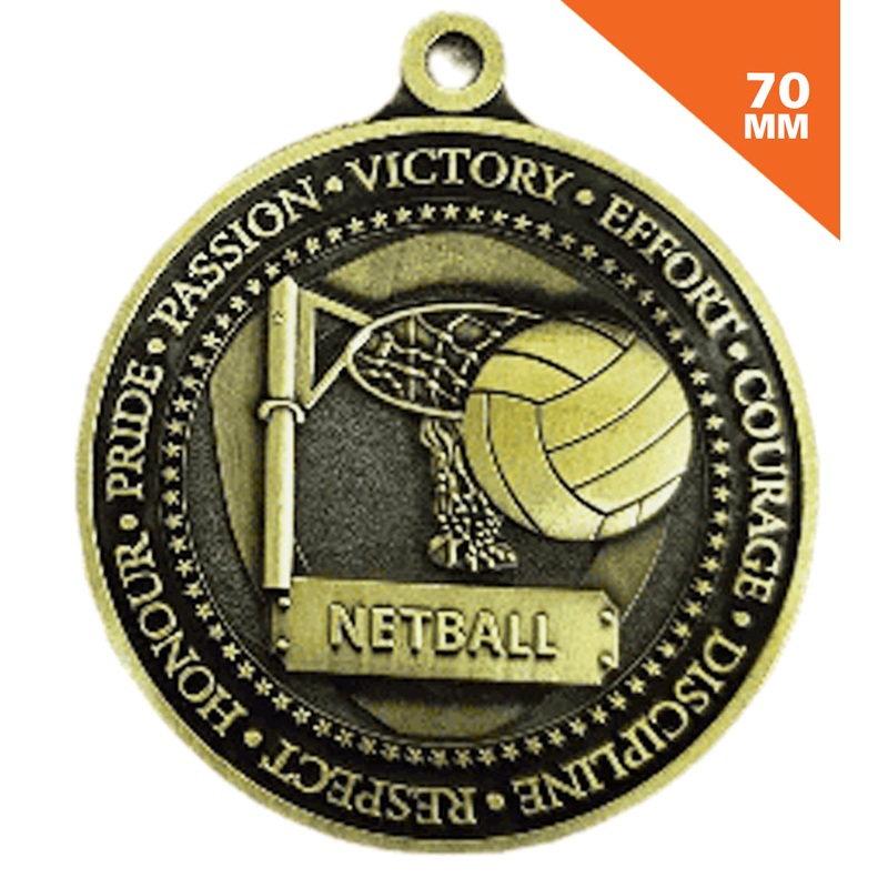 NETBALL 70MM MEDAL AS209 * Discounts applied in cart *