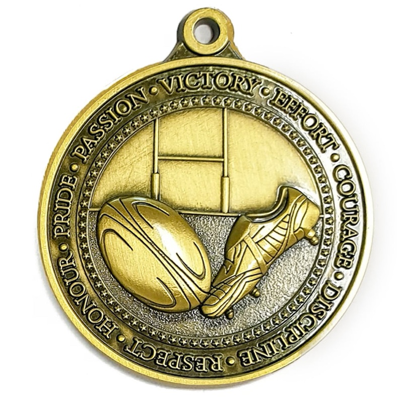 RUGBY HONOUR MEDAL 50MM MR201|NONE|ADD ENGRAVING $2.00