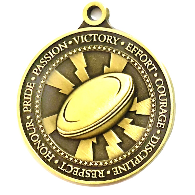 RUGBY BALL HONOUR MEDAL 50MM MR202 * Discounts applied in cart *