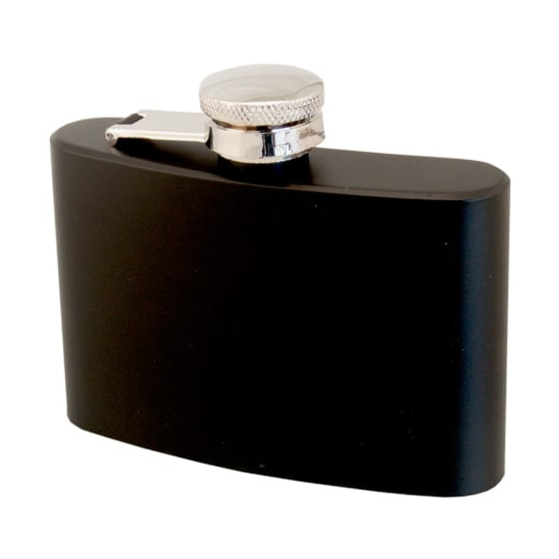 Stainless Steel 4oz / 118ml Hip Flask black.