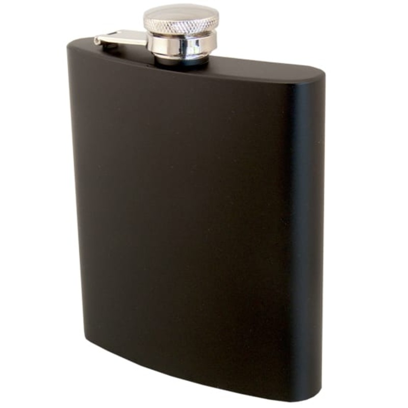 Stainless Steel, 8oz / 236ml Hip Flask black