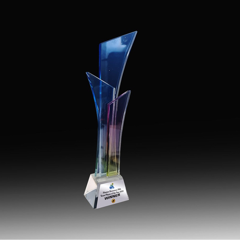TRI TOWERS|S- 225MM $65.00|M- 255MM $75.00|L- 305MM $90.00|NONE|PRINTED SILVER PLAQUE + $18.00|PRINTED GOLD PLAQUE + $18.00