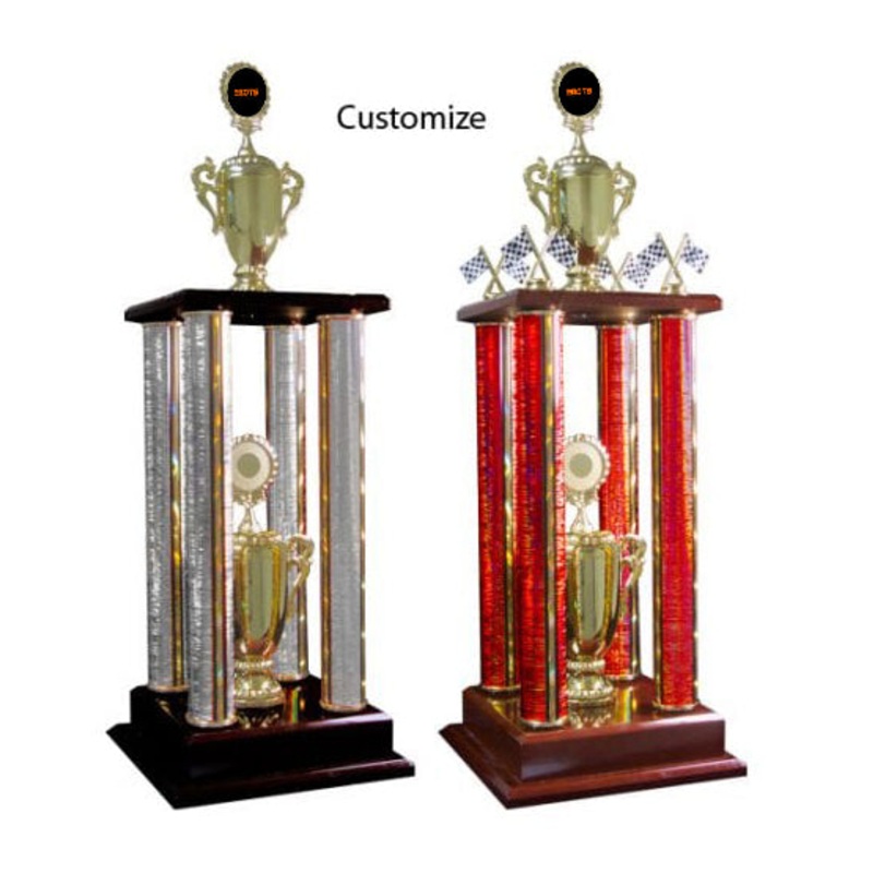 FOUR POST TROPHY – (FREE 50MM LOGO)