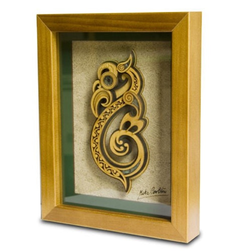FRAMED TE MANIAIA|L – 222MM $135.00|NONE|PRINTED SILVER PLAQUE + $28.00|PRINTED GOLD PLAQUE + $28.00