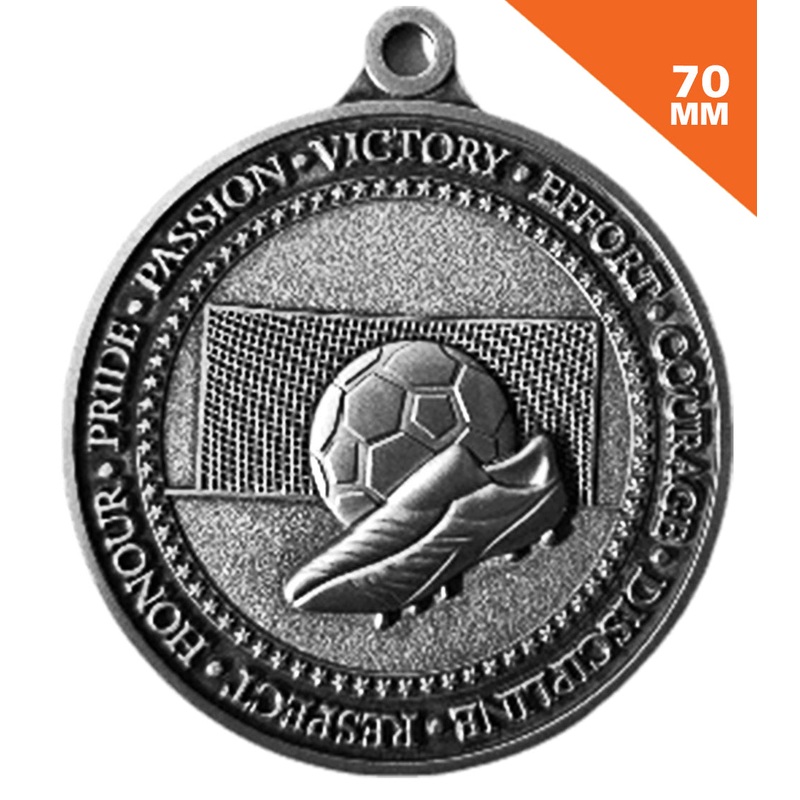 SOCCER 70MM MEDAL MS231 SILVER  * Discounts applied in cart *