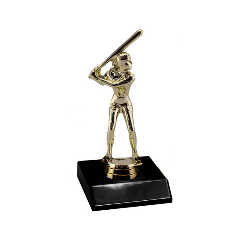 BASEBALL BATTER FEMALE  – FREE TITLE PLAQUE