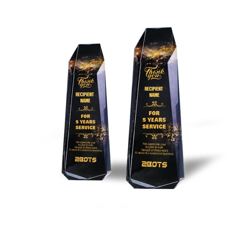 ONYX AWARD|M – 240MM $85.00|L – 280MM $95.00|ARTWORK $10|UV PRINT IN COLOUR $45