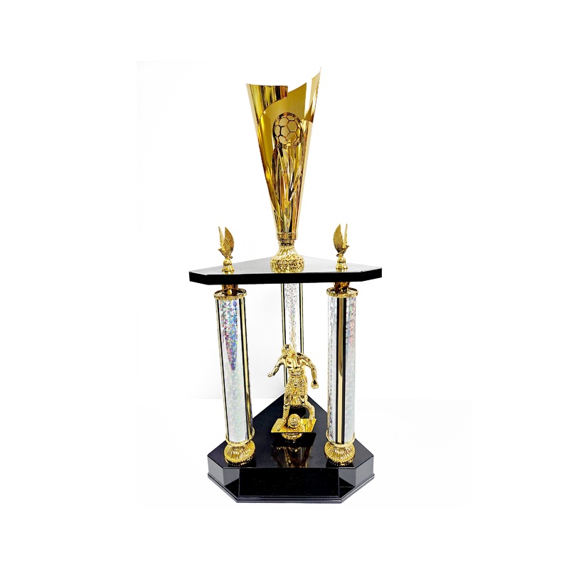 SL014 – 3 POST SILVER TROPHY   – FREE 50MM LOGO