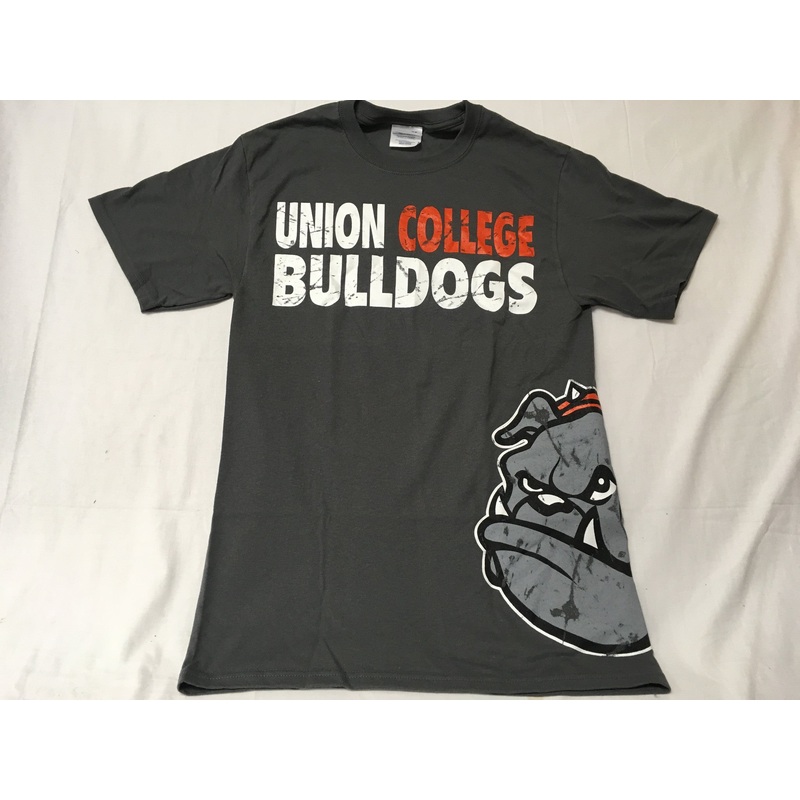 Charcoal Gray Distressed Bulldog Tee