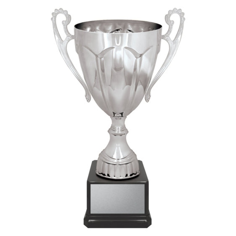 MAGNUS SILVER CUP|S- 300MM $40.00|M- 390MM $75.00|L- 440MM $100.00|XL-500MM $140|NONE|PRINTED SILVER PLAQUE + $25.00