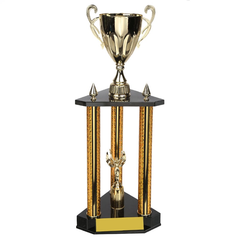 SL0004 – 3 POST GOLDEN TROPHY   – FREE 50MM LOGO