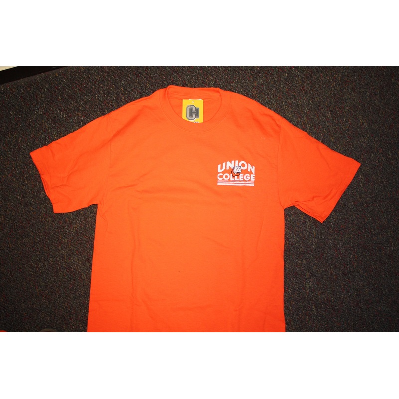 Distressed Orange Union College T-Shirt