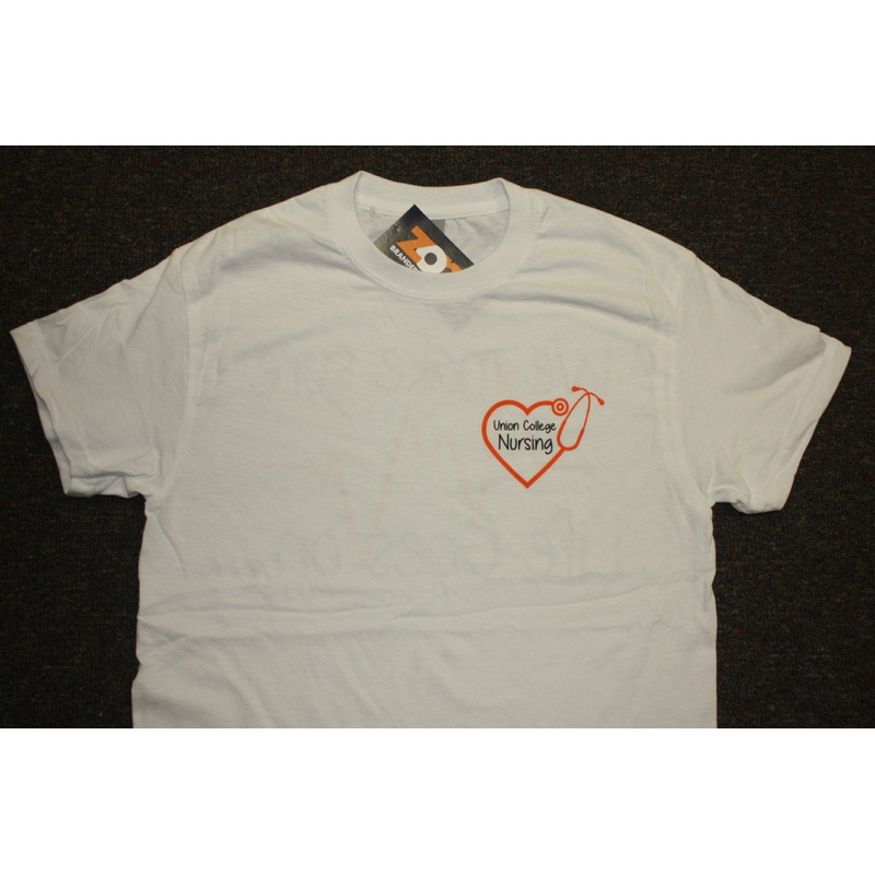 White Nursing Life Goes On Tee