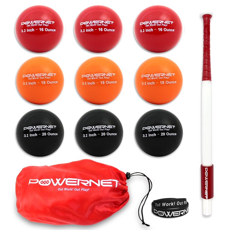 Sweet Spot Training Bat + Softball 3.2 Progressive Weighted Ball 9 PRO Pack Bundle