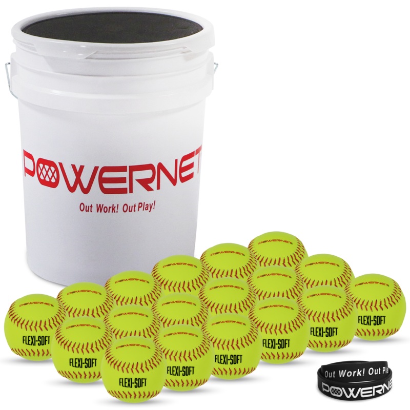 11 In Flexi-Soft Softball Bucket Bundle | Includes 18 Flexi-Softballs