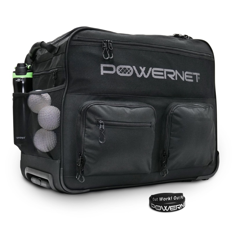 Rolling Baseball Coach Bag Caddy | Holds Two Gallon Bucket Balls