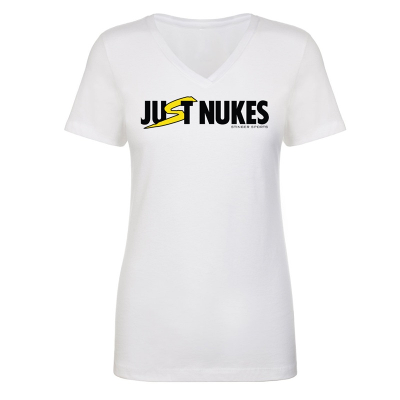 Just Nukes Women’s V-Neck Tee Shirt