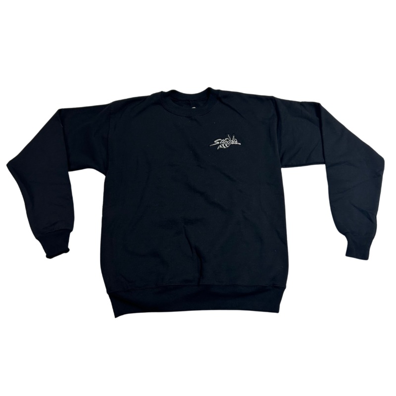 Stinger Bee Logo – Embroidered Black Crew Neck Sweater
